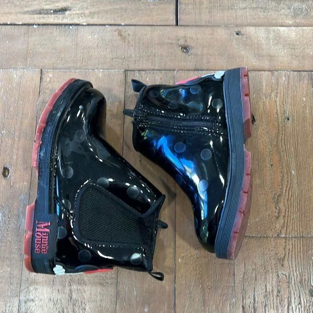 Zara black patent Minnie Mouse boots